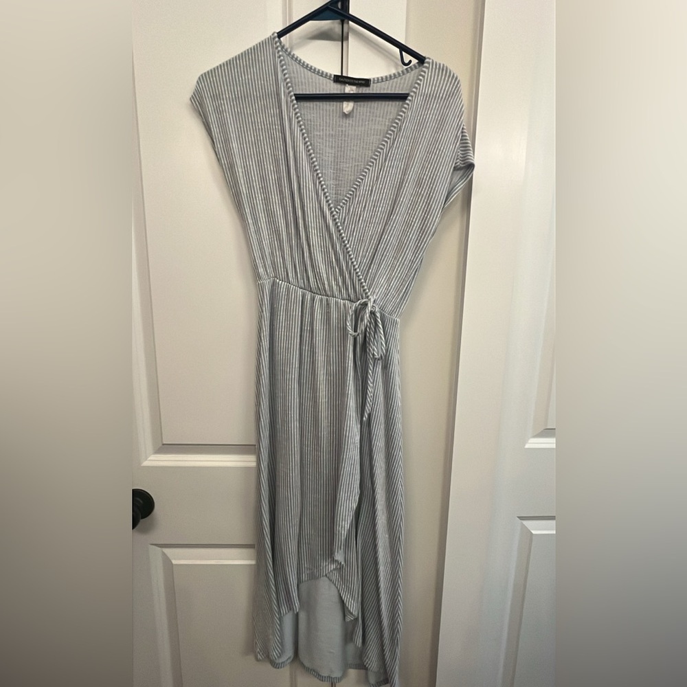 Caution To The Wind Silver Blue Pleated Maxi Dress​